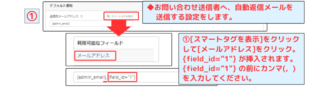 「WPForms」送信先メールアドレス設定画面