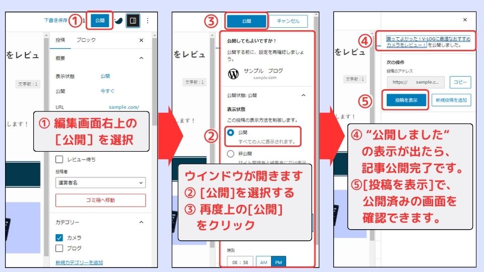 記事の公開手順解説①