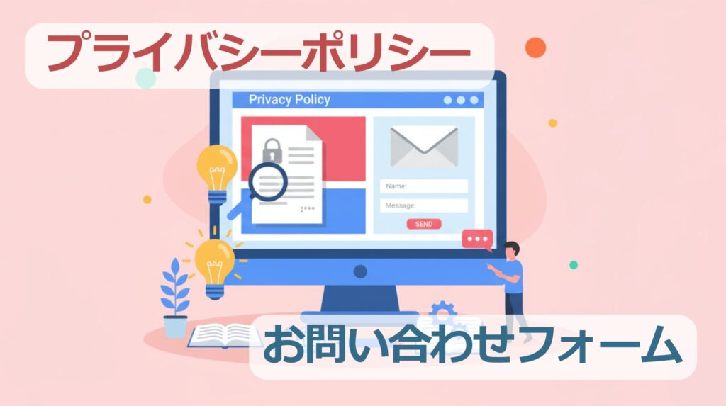 「プライバシーポリシーの掲載と問い合わせフォーム」アイキャッチ画像